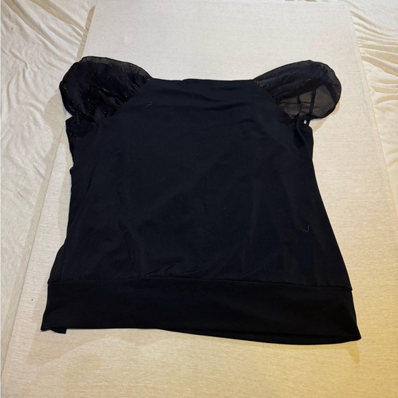 Alyx Black Sheer Top with Gold Accent - Picture 3 of 5